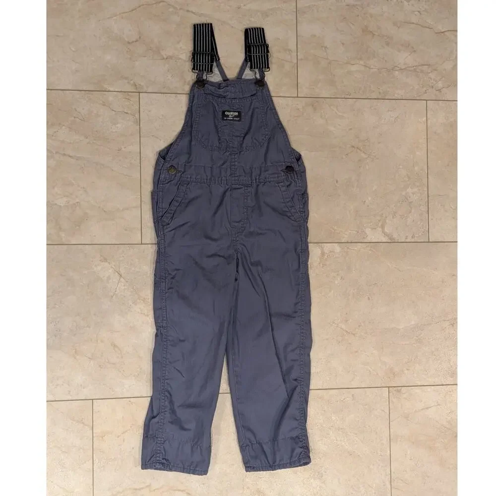 Vintage Oshkosh B'gosh Vestbak Boys Blue‎ Overalls Waving Walrus 5T